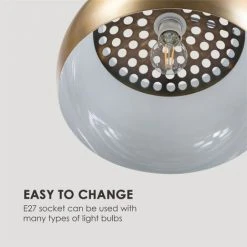 Besoa Amara Lampe Arquée Abat-jour Doré Socle En Marbre E27 Câble Secteur 2 M Doré -Lampadaire Soldes 2022 22845425 5