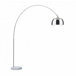 Besoa Nael Lampe Arquée Abat-jour Argent Socle En Marbre E27 Câble Secteur 2 M Argent