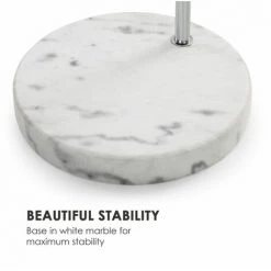 Besoa Nael Lampe Arquée Abat-jour Argent Socle En Marbre E27 Câble Secteur 2 M Argent -Lampadaire Soldes 2022 22845426 4