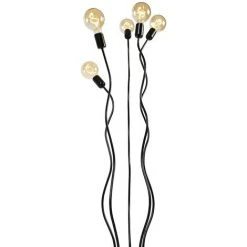 QAZQA Wimme - Lampadaire Design - 5 Lumière - H 150 Cm - Noir - Design - Éclairage Intérieur - Salon I Chambre I Cuisine I Salle à Manger - Noir -Lampadaire Soldes 2022 22974088 4