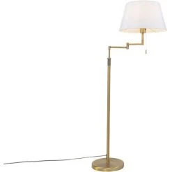 QAZQA Ladas - Lampe Sur Pied Bras Articulé Moderne - 1 Lumière - H 1500 Mm - Bronze - Moderne - Éclairage Intérieur - Salon I Chambre - Bronze
