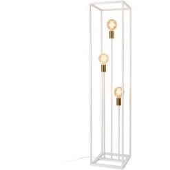 Lampadaire Design Lampe Sur Pied Moderne 3 X E27 60W Métal 140 X 30 X 30 Cm Blanc Cuivre [lux.pro] -Lampadaire Soldes 2022 23119778 2