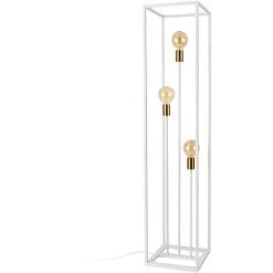 Lampadaire Design Lampe Sur Pied Moderne 3 X E27 60W Métal 140 X 30 X 30 Cm Blanc Cuivre [lux.pro] -Lampadaire Soldes 2022 23119778 3
