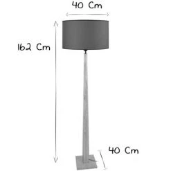 MILIBOO Lampadaire Bleu Grisé Avec Pied Bois NIDRA - Bleu Grisé -Lampadaire Soldes 2022 23279268 3