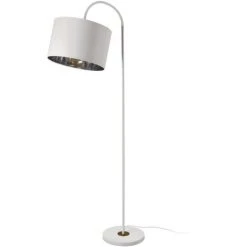 Lampadaire Moderne Stylé Lampe Sur Pied Design E27 Métal Textile Hauteur 173 Cm Blanc [lux.pro] -Lampadaire Soldes 2022 23391338 3