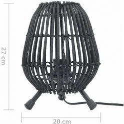 Lampe Sur Pied De Table Saule Noir 60 W 20x27 Cm E 27 VidaXL -Lampadaire Soldes 2022 23674069 5