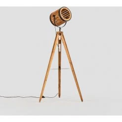 Lampadaire Trépied Bamb SKLUM Métal - Black&Natural