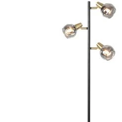 QAZQA Vidro - Lampadaire Art Deco - 3 Lumière - H 150 Cm - Doré/Laiton - Art Deco - Éclairage Intérieur - Salon I Chambre I Cuisine I Salle à Manger - Doré/Laiton -Lampadaire Soldes 2022 23777955 3