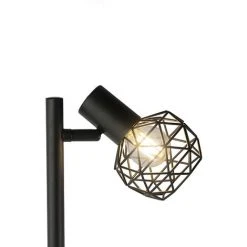 QAZQA Mesh - Lampadaire Moderne - 3 Lumière - H 150 Cm - Noir - Moderne,Design - Éclairage Intérieur - Salon I Chambre I Cuisine I Salle à Manger - Noir -Lampadaire Soldes 2022 23814397 3