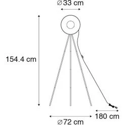 QAZQA Magnax - Lampe De Table Trépied/tripode Industriel - 1 Lumière - H 154.4 Cm - Noir - Rustique - Éclairage Intérieur - Salon I Chambre - Noir -Lampadaire Soldes 2022 23955227 4