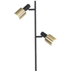 QAZQA Stijn - Lampadaire Moderne - 2 Lumière - H 1560 Mm - Doré/Laiton - Moderne - Éclairage Intérieur - Salon I Chambre - Doré/Laiton -Lampadaire Soldes 2022 23955256 3