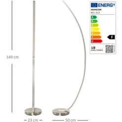HOMCOM Lampadaire Design LED Argent Dim. 50L X 23l X H149 Cm -Lampadaire Soldes 2022 24191065 3