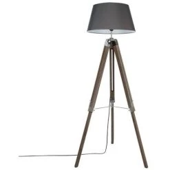 Lampadaire Trépied Runo Gris Atmosphera H 145 Cm - Gris - Gris