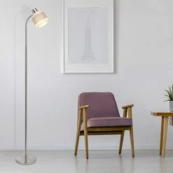 ETC-SHOP Lampadaire Vintage Beige-gris Flexo Spot Sur Pied éclairage De Salon Globo 54324-1S -Lampadaire Soldes 2022 24363437 3