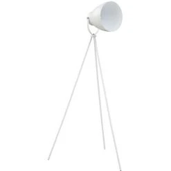 YOUTHUP Lampadaire Trépied Métal Blanc E27 - Blanc -Lampadaire Soldes 2022 24554959 3