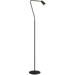 LUCANDE Lampadaire 'Angelina' En Métal Pour Salon & Salle à Manger - Noir, Doré