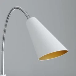 LUCANDE Lampadaire 'Medira' En Métal Pour Salon & Salle à Manger - Blanc, Doré -Lampadaire Soldes 2022 24869839 3