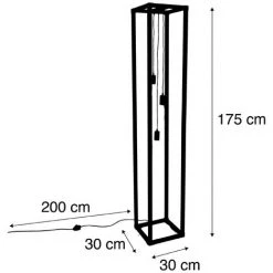 QAZQA Big_cage - Lampadaire Design - 3 Lumière - H 175 Cm - Noir - Industriel,Design - Éclairage Intérieur - Salon I Chambre - Noir -Lampadaire Soldes 2022 24904353 4