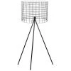 INTEMPORA Lampadaire Pied Salon En Métal Industriel Forme De Cage Noir H142 CM - NOIR