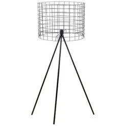 INTEMPORA Lampadaire Pied Salon En Métal Industriel Forme De Cage Noir H142 CM - NOIR
