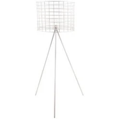 INTEMPORA Lampadaire Pied Salon Métal Forme Cage Industrielle Blanc H142cm - BLANC