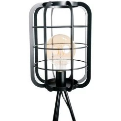 INTEMPORA Lampadaire Pied Salon Métal Industrielle Abat-Jour Forme Cage H140 CM - NOIR 10 INTEMPORA Lampadaire Pied Salon Métal Industrielle Abat-Jour Forme Cage H140 CM - NOIR -Lampadaire Soldes 2022 24928786 4