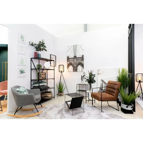 INTEMPORA Lampadaire Pied Salon Métal Industrielle Abat-Jour Forme Cage H140 CM - NOIR 7 INTEMPORA Lampadaire Pied Salon Métal Industrielle Abat-Jour Forme Cage H140 CM - NOIR – Image 5