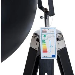 HOMCOM Lampadaire Trépied Style Industriel Hauteur Réglable Abat-jour Ajustable E27 40W Max. 65 X 65 X 100-144 Cm Bois Métal Noir Et Doré - Noir -Lampadaire Soldes 2022 25009337 4