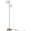 HOMCOM Lampadaire Design Néo-rétro 2 Boules Max. 40 W Métal Doré - Doré -Lampadaire Soldes 2022 25009349 1
