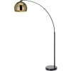 Lampadaire Arquer Arc Lampe De Salon Abat-jour Doré Pied Marbre Noir Teamson Home VN-L00012-EU - Or