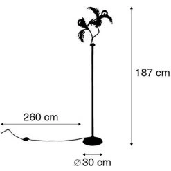 QAZQA Botanica - Lampadaire Rustique - 2 Lumière - H 187 Cm - Doré/Laiton - Rustique - Éclairage Intérieur - Salon I Chambre I Cuisine I Salle à Manger - Doré/Laiton -Lampadaire Soldes 2022 25096481 4