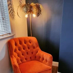 QAZQA Botanica - Lampadaire Rustique - 3 Lumière - H 160 Cm - Doré/Laiton - Rustique - Éclairage Intérieur - Salon I Chambre - Doré/Laiton -Lampadaire Soldes 2022 25096510 2