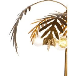 QAZQA Botanica - Lampadaire Rustique - 3 Lumière - H 160 Cm - Doré/Laiton - Rustique - Éclairage Intérieur - Salon I Chambre - Doré/Laiton -Lampadaire Soldes 2022 25096510 3