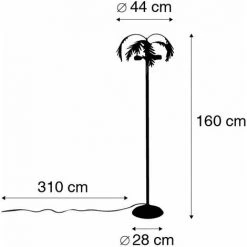 QAZQA Botanica - Lampadaire Rustique - 3 Lumière - H 160 Cm - Doré/Laiton - Rustique - Éclairage Intérieur - Salon I Chambre - Doré/Laiton -Lampadaire Soldes 2022 25096510 4