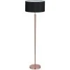 Relaxdays Lampe Droite, De Salon E27, Câble, Abat-jour En Tissu D 45 Cm, Lampadaire Vintage 156 Cm De Haut, Noir Doré -Lampadaire Soldes 2022 25128617 1