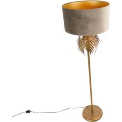 QAZQA Botanica - Lampadaire Avec Abat-jour Rustique - 1 Lumière - H 165 Cm - Taupe - Rustique - Éclairage Intérieur - Salon I Chambre - Taupe -Lampadaire Soldes 2022 25400571 3