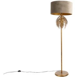 QAZQA Botanica - Lampadaire Avec Abat-jour Rustique - 1 Lumière - H 165 Cm - Taupe - Rustique - Éclairage Intérieur - Salon I Chambre - Taupe -Lampadaire Soldes 2022 25400571 4