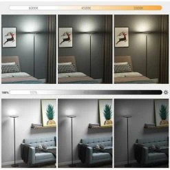 AURALUM ANTEN Lampadaire Intelligent LED Lampadaire RGB 25W Luminosité Réglable Lampe Sur Pied WIFI Contrôlé Lampe Sur Pied Chambre Led Contrôlé à Distance 2700K-6500K -Lampadaire Soldes 2022 26406164 5