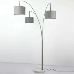 COTECOSY Lampadaire Satellite Métal Acier Brossé - Gris