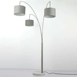 COTECOSY Lampadaire Satellite Métal Acier Brossé - Gris -Lampadaire Soldes 2022 26664369 3