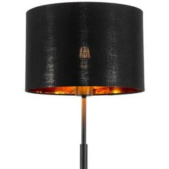QAZQA Vt - Lampadaire Avec Abat-jour Moderne - 1 Lumière - H 150 Cm - Noir - Moderne - Éclairage Intérieur - Salon I Chambre I Cuisine I Salle à Manger - Noir -Lampadaire Soldes 2022 26691818 3