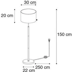 QAZQA Vt - Lampadaire Avec Abat-jour Moderne - 1 Lumière - H 150 Cm - Noir - Moderne - Éclairage Intérieur - Salon I Chambre I Cuisine I Salle à Manger - Noir -Lampadaire Soldes 2022 26691818 4
