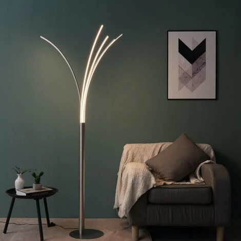 KOSILUM Lampadaire Design à Bras LED Design H180 Cm - Livorno - Nickel 3 KOSILUM Lampadaire Design à Bras LED Design H180 Cm - Livorno - Nickel