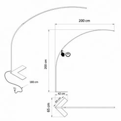 KOSILUM Grand Lampadaire LED Dimmable Design Courbé - Avellino - Noir 11 KOSILUM Grand Lampadaire LED Dimmable Design Courbé - Avellino - Noir -Lampadaire Soldes 2022 26802044 5