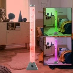 ETC-SHOP RVB LED Lampadaire Salon Bulle D'eau Colonne Décoration Poisson Stand Lampe