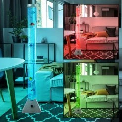 ETC-SHOP Lampadaire LED RVB Décoratif Poisson Bulle Colonne D'eau Couleur Changeante Lampadaire
