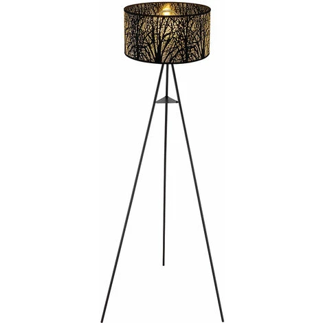 Lampadaire Salle à Manger Trépied De Lecture Spot Lampe Sur Pied Motif Textile Noir Globo 15386S 4 Lampadaire Salle à Manger Trépied De Lecture Spot Lampe Sur Pied Motif Textile Noir Globo 15386S – Image 2
