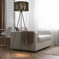 Lampadaire Salle à Manger Trépied De Lecture Spot Lampe Sur Pied Motif Textile Noir Globo 15386S 10 Lampadaire Salle à Manger Trépied De Lecture Spot Lampe Sur Pied Motif Textile Noir Globo 15386S -Lampadaire Soldes 2022 27095696 4