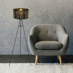 Lampadaire Salle à Manger Trépied De Lecture Spot Lampe Sur Pied Motif Textile Noir Globo 15386S 11 Lampadaire Salle à Manger Trépied De Lecture Spot Lampe Sur Pied Motif Textile Noir Globo 15386S -Lampadaire Soldes 2022 27095696 5