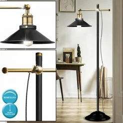VINTAGE Lampadaire Salon Salle à Manger Côté Ancienne Lampe Laiton Réglable Globo 15053S -Lampadaire Soldes 2022 27096365 3
